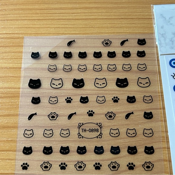 Super cute cat and evil eye nail stickers - Picture 2 of 5